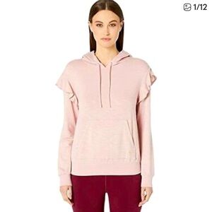 NWT Kate Spade Light Pink Ruffle Sleeve Sweatshirt Hoodie
